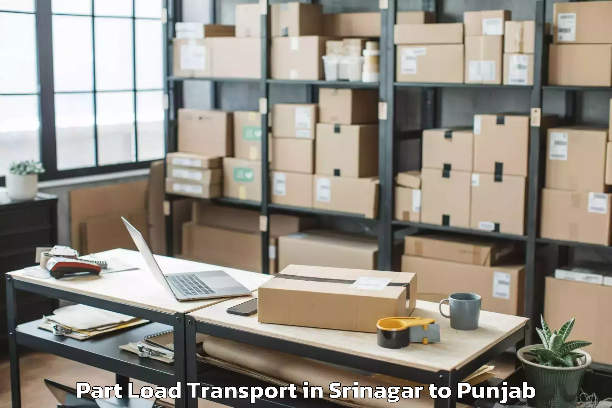 Book Srinagar to Bathinda Part Load Transport